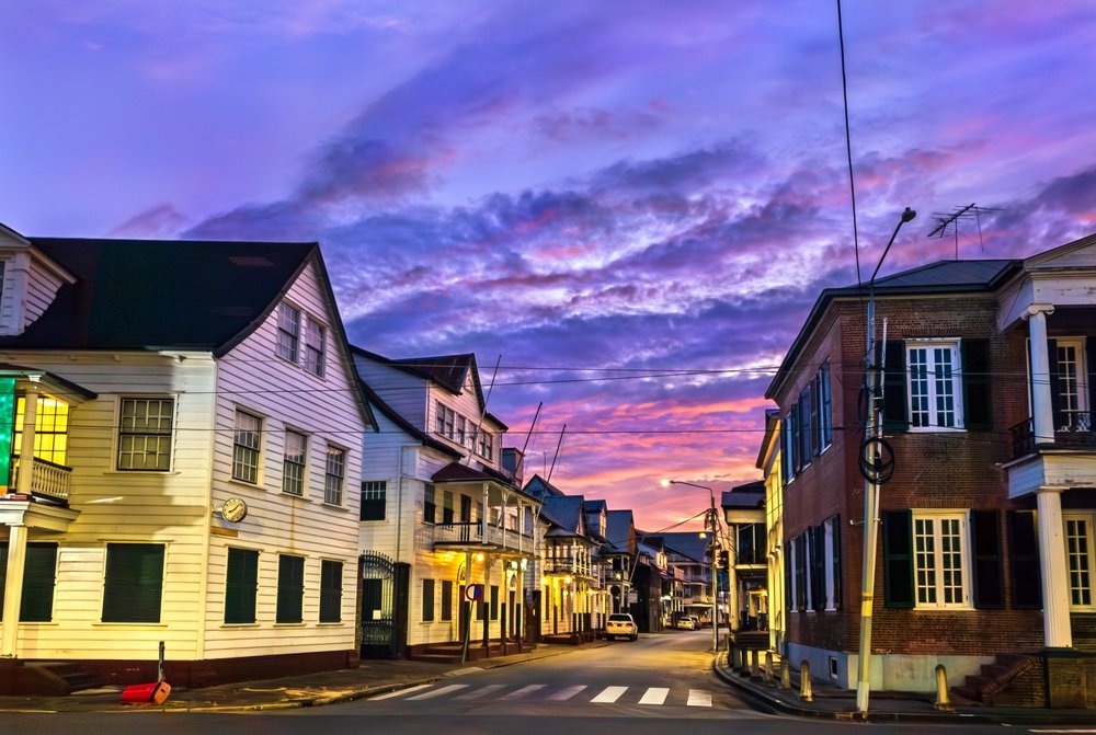 Architecture,Of,Historic,Inner,City,Of,Paramaribo,At,Sunset,,Unesco